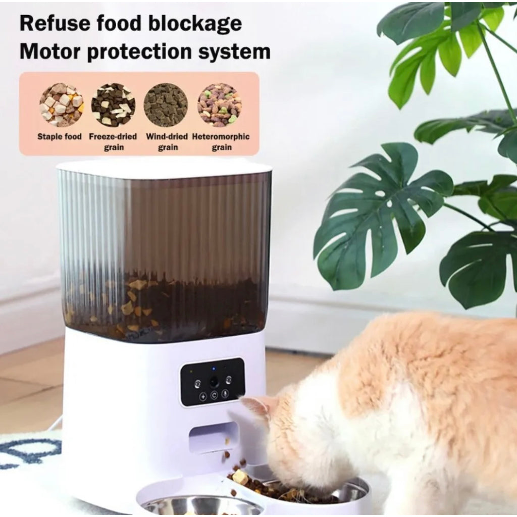 Automatic Pet Feeder with Camera & Wi-Fi - Portion Control & 2-Way Audio